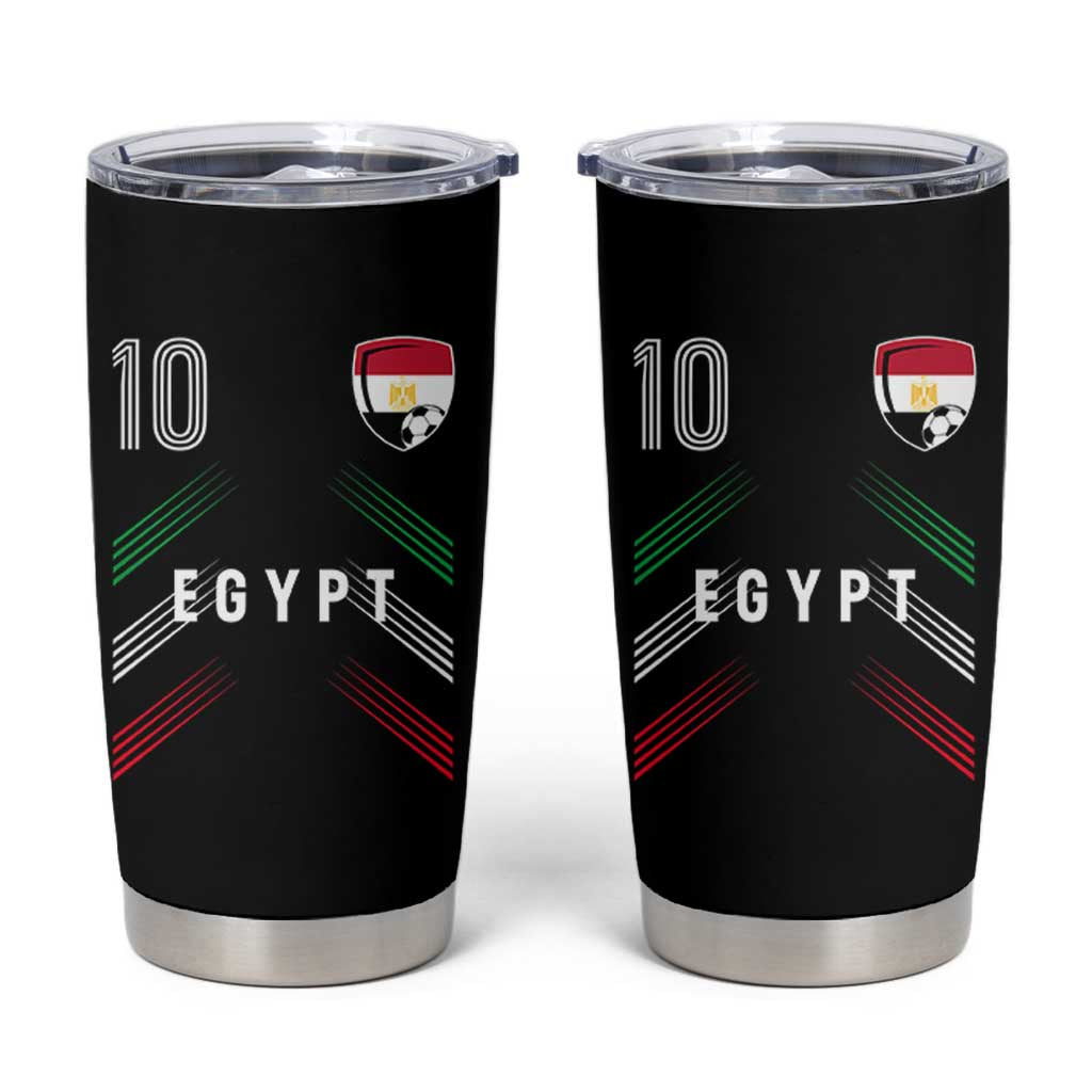 Egypt Soccer Sports Graphic Number 10 Jersey Style Tumbler Cup Proud Egyptian Football Fans Game Day Pride