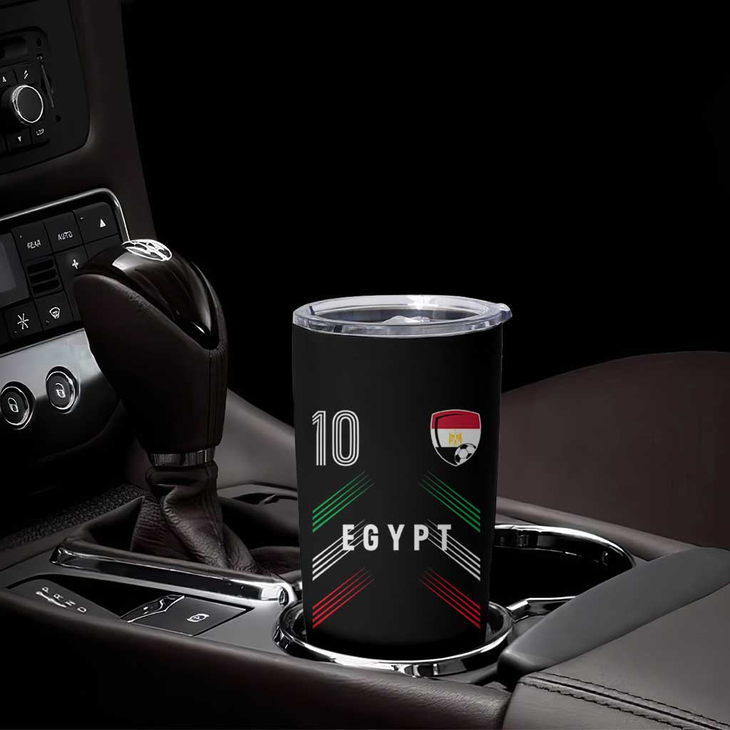 Egypt Soccer Sports Graphic Number 10 Jersey Style Tumbler Cup Proud Egyptian Football Fans Game Day Pride
