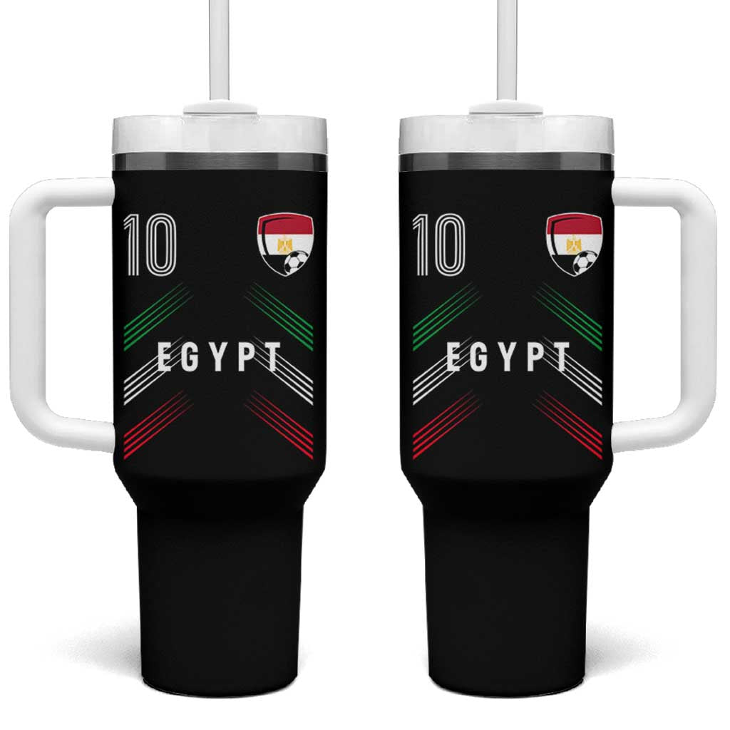 Egypt Soccer Sports Graphic Number 10 Jersey Style Tumbler With Handle Proud Egyptian Football Fans Game Day Pride