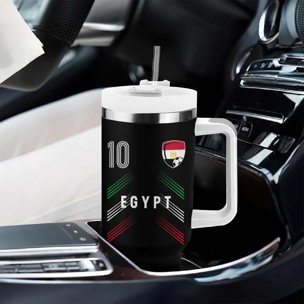 Egypt Soccer Sports Graphic Number 10 Jersey Style Tumbler With Handle Proud Egyptian Football Fans Game Day Pride