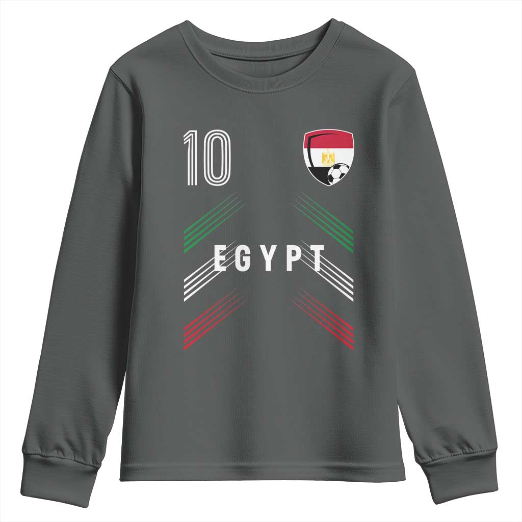 Egypt Soccer Sports Graphic Number 10 Jersey Style Youth Sweatshirt Proud Egyptian Football Fans Game Day Pride