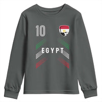 Egypt Soccer Sports Graphic Number 10 Jersey Style Youth Sweatshirt Proud Egyptian Football Fans Game Day Pride