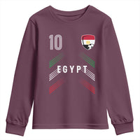 Egypt Soccer Sports Graphic Number 10 Jersey Style Youth Sweatshirt Proud Egyptian Football Fans Game Day Pride