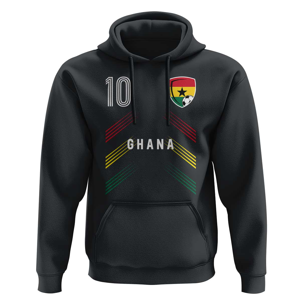 Ghana Soccer Sports Graphic Number 10 Jersey Style Hoodie Proud Ghanaian Football Fans Game Day Pride
