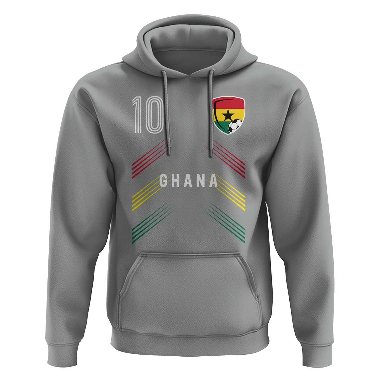 Ghana Soccer Sports Graphic Number 10 Jersey Style Hoodie Proud Ghanaian Football Fans Game Day Pride