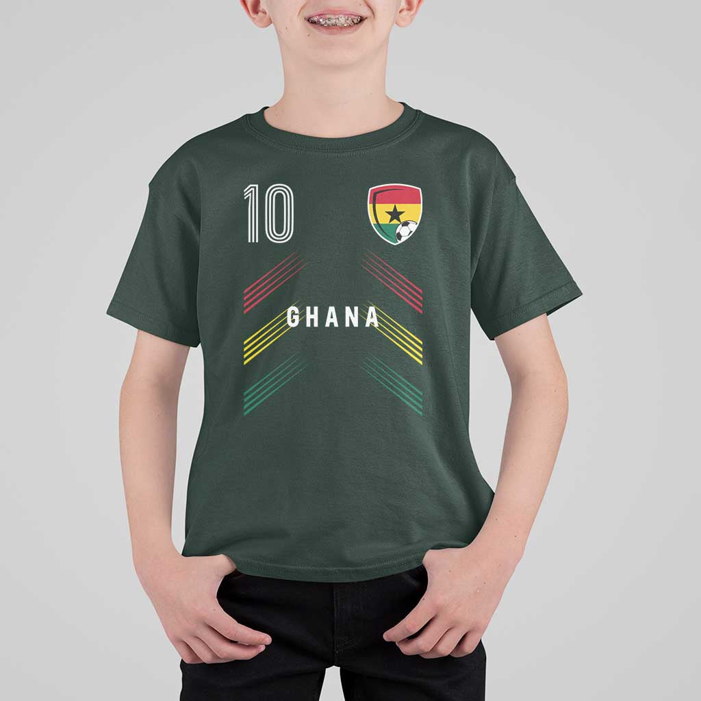 Ghana Soccer Sports Graphic Number 10 Jersey Style T Shirt For Kid Proud Ghanaian Football Fans Game Day Pride