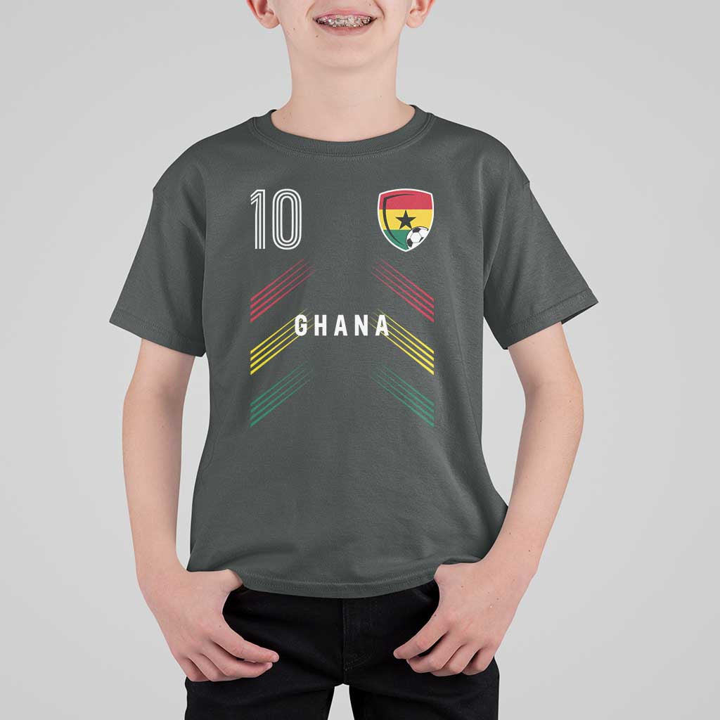 Ghana Soccer Sports Graphic Number 10 Jersey Style T Shirt For Kid Proud Ghanaian Football Fans Game Day Pride