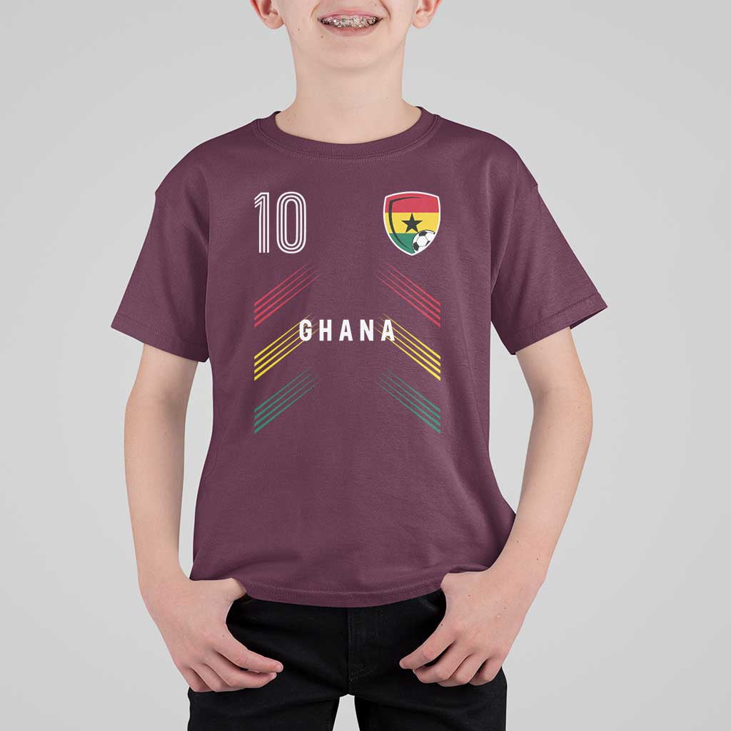 Ghana Soccer Sports Graphic Number 10 Jersey Style T Shirt For Kid Proud Ghanaian Football Fans Game Day Pride