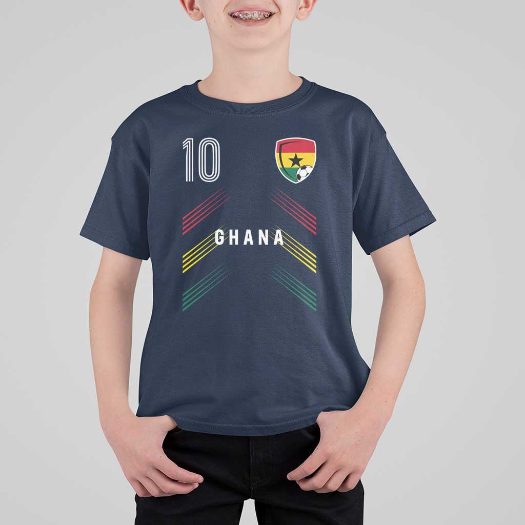 Ghana Soccer Sports Graphic Number 10 Jersey Style T Shirt For Kid Proud Ghanaian Football Fans Game Day Pride