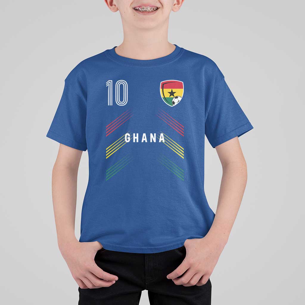 Ghana Soccer Sports Graphic Number 10 Jersey Style T Shirt For Kid Proud Ghanaian Football Fans Game Day Pride