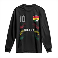 Ghana Soccer Sports Graphic Number 10 Jersey Style Long Sleeve Shirt Proud Ghanaian Football Fans Game Day Pride