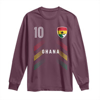 Ghana Soccer Sports Graphic Number 10 Jersey Style Long Sleeve Shirt Proud Ghanaian Football Fans Game Day Pride