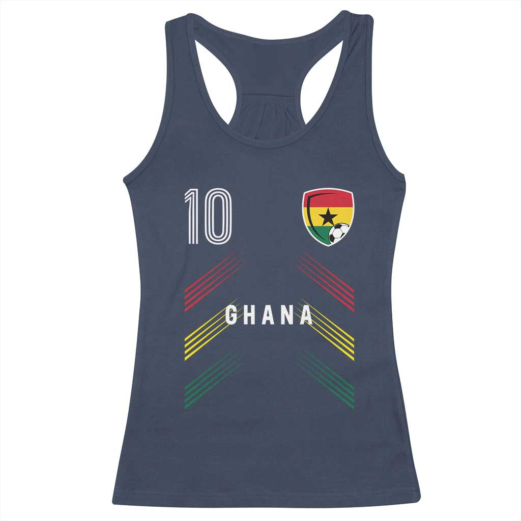 Ghana Soccer Sports Graphic Number 10 Jersey Style Racerback Tank Top Proud Ghanaian Football Fans Game Day Pride