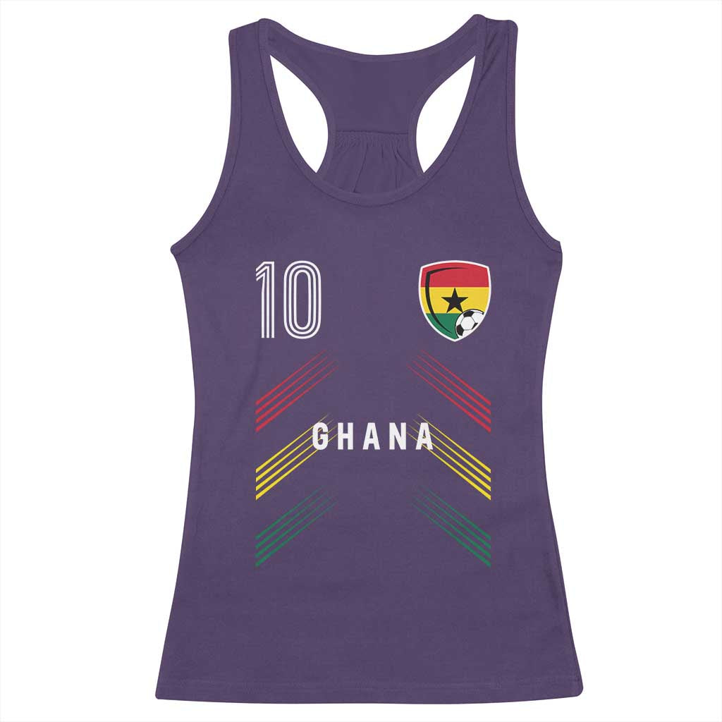 Ghana Soccer Sports Graphic Number 10 Jersey Style Racerback Tank Top Proud Ghanaian Football Fans Game Day Pride