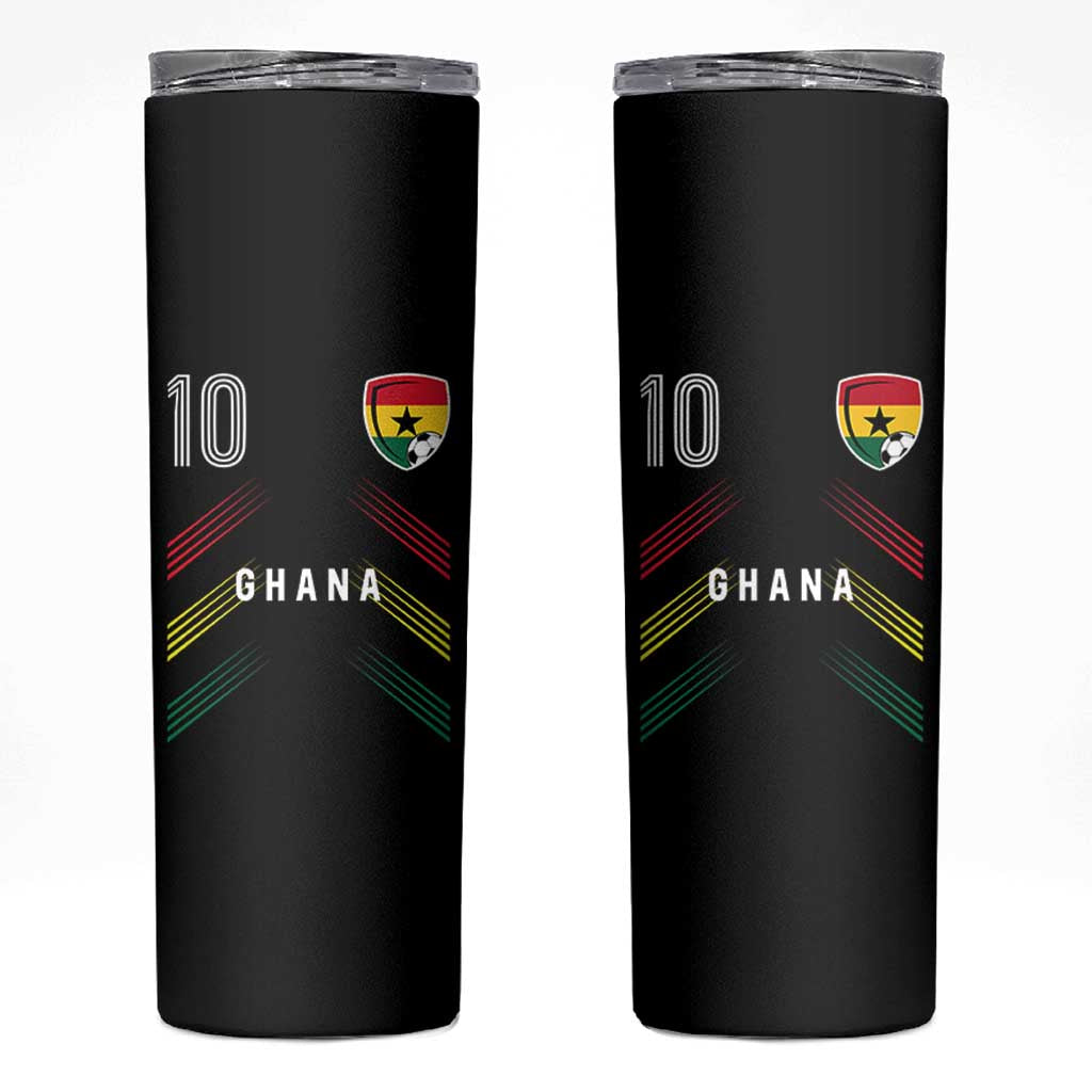 Ghana Soccer Sports Graphic Number 10 Jersey Style Skinny Tumbler Proud Ghanaian Football Fans Game Day Pride
