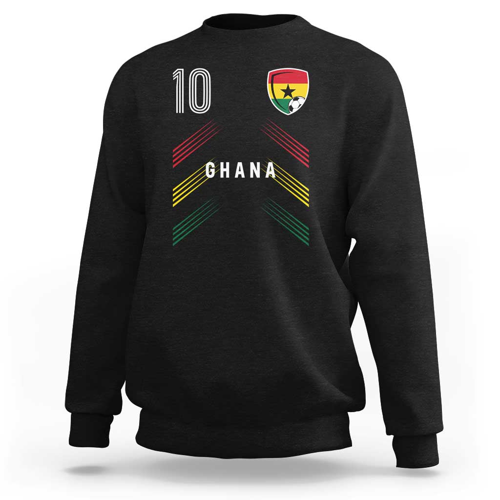Ghana Soccer Sports Graphic Number 10 Jersey Style Sweatshirt Proud Ghanaian Football Fans Game Day Pride