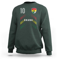 Ghana Soccer Sports Graphic Number 10 Jersey Style Sweatshirt Proud Ghanaian Football Fans Game Day Pride
