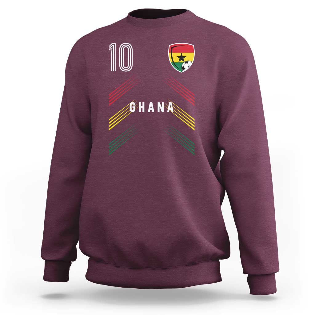 Ghana Soccer Sports Graphic Number 10 Jersey Style Sweatshirt Proud Ghanaian Football Fans Game Day Pride