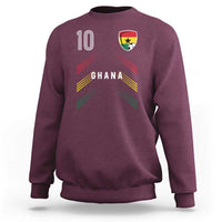 Ghana Soccer Sports Graphic Number 10 Jersey Style Sweatshirt Proud Ghanaian Football Fans Game Day Pride