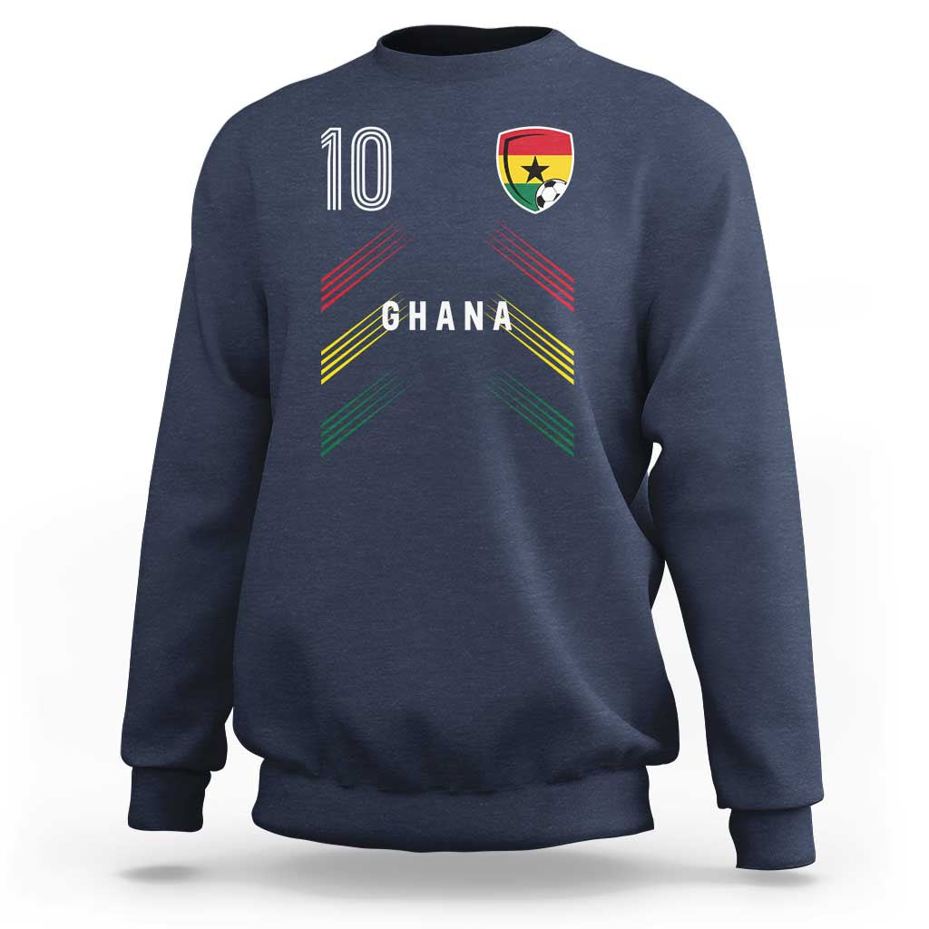 Ghana Soccer Sports Graphic Number 10 Jersey Style Sweatshirt Proud Ghanaian Football Fans Game Day Pride