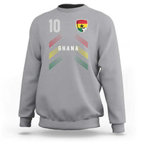 Ghana Soccer Sports Graphic Number 10 Jersey Style Sweatshirt Proud Ghanaian Football Fans Game Day Pride