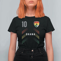 Ghana Soccer Sports Graphic Number 10 Jersey Style T Shirt For Women Proud Ghanaian Football Fans Game Day Pride
