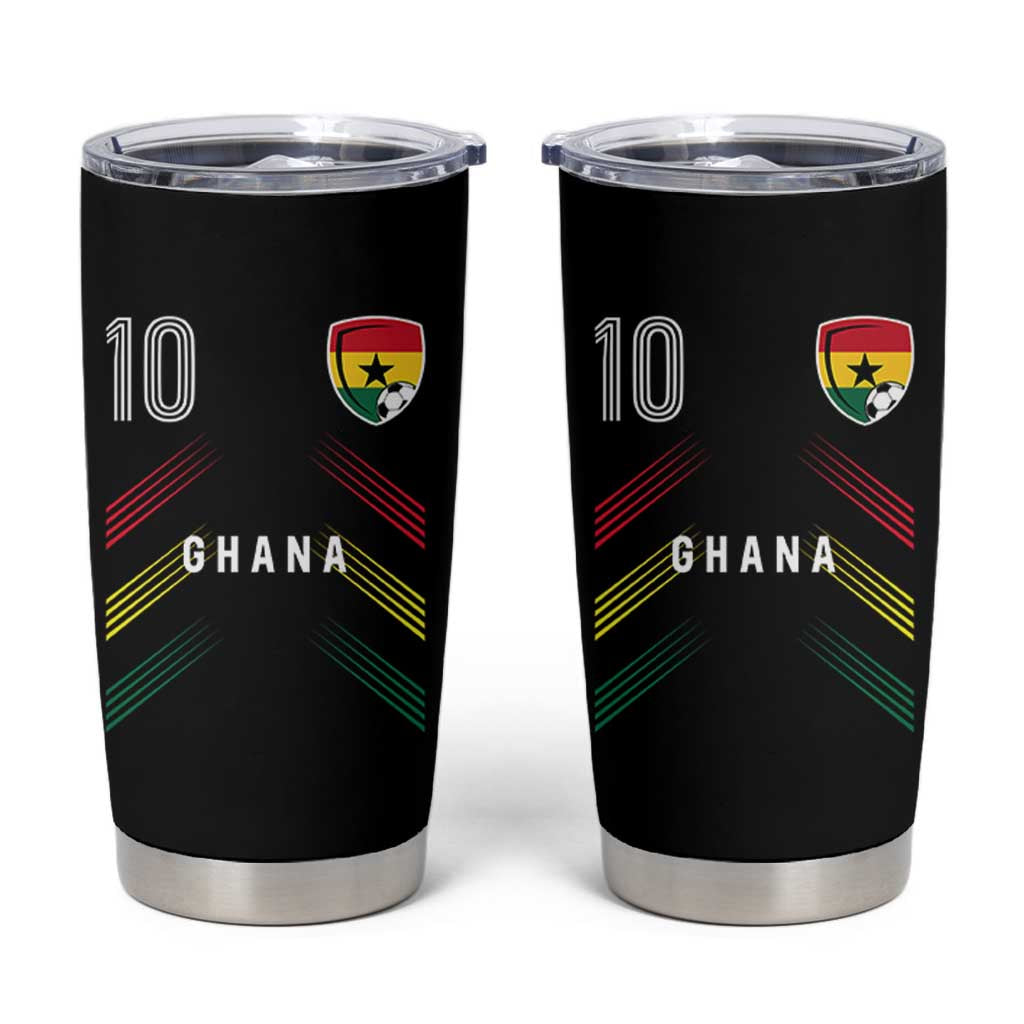 Ghana Soccer Sports Graphic Number 10 Jersey Style Tumbler Cup Proud Ghanaian Football Fans Game Day Pride