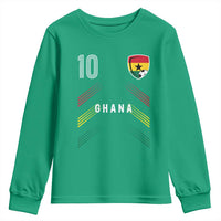Ghana Soccer Sports Graphic Number 10 Jersey Style Youth Sweatshirt Proud Ghanaian Football Fans Game Day Pride
