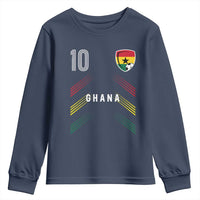 Ghana Soccer Sports Graphic Number 10 Jersey Style Youth Sweatshirt Proud Ghanaian Football Fans Game Day Pride
