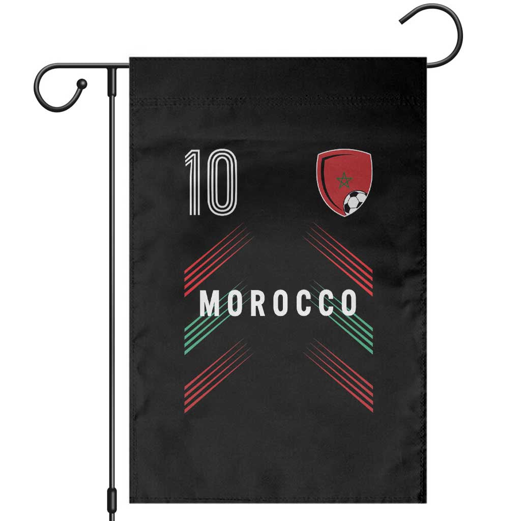 Morocco Soccer Sports Graphic Number 10 Jersey Style Garden Flag Proud Moroccan Football Fans Game Day Maghreb Pride