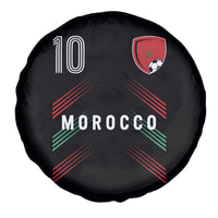 Morocco Soccer Sports Graphic Number 10 Jersey Style Spare Tire Cover Proud Moroccan Football Fans Game Day Maghreb Pride