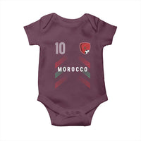 Morocco Soccer Sports Graphic Number 10 Jersey Style Baby Onesie Proud Moroccan Football Fans Game Day Maghreb Pride