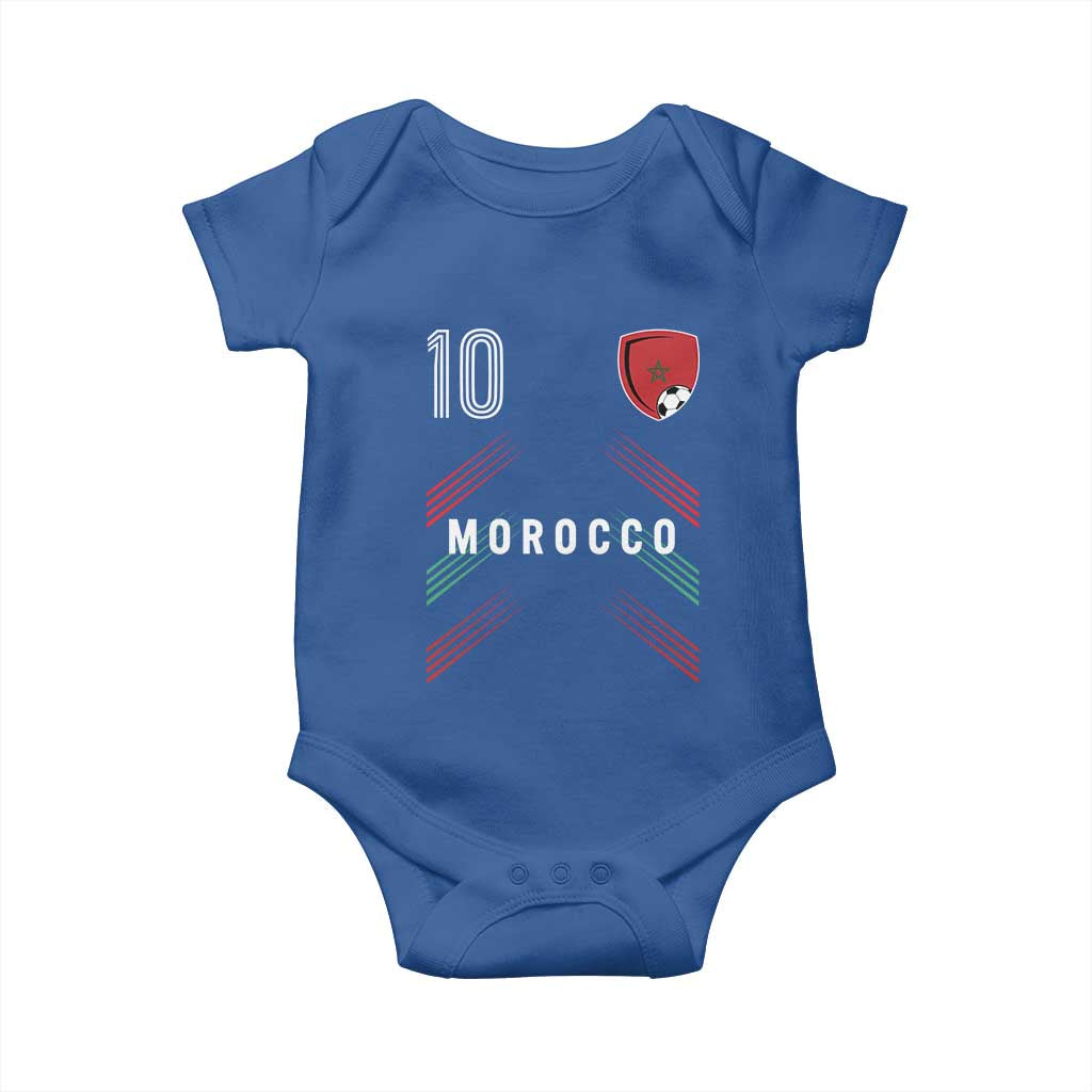 Morocco Soccer Sports Graphic Number 10 Jersey Style Baby Onesie Proud Moroccan Football Fans Game Day Maghreb Pride