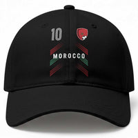 Morocco Soccer Sports Graphic Number 10 Jersey Style Baseball Cap Proud Moroccan Football Fans Game Day Maghreb Pride