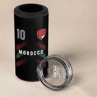 Morocco Soccer Sports Graphic Number 10 Jersey Style 4 in 1 Can Cooler Tumbler Proud Moroccan Football Fans Game Day Maghreb Pride