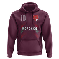 Morocco Soccer Sports Graphic Number 10 Jersey Style Hoodie Proud Moroccan Football Fans Game Day Maghreb Pride