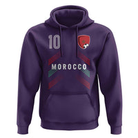 Morocco Soccer Sports Graphic Number 10 Jersey Style Hoodie Proud Moroccan Football Fans Game Day Maghreb Pride