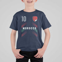 Morocco Soccer Sports Graphic Number 10 Jersey Style T Shirt For Kid Proud Moroccan Football Fans Game Day Maghreb Pride