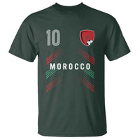 Morocco Soccer Sports Graphic Number 10 Jersey Style T Shirt Proud Moroccan Football Fans Game Day Maghreb Pride
