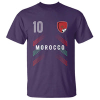 Morocco Soccer Sports Graphic Number 10 Jersey Style T Shirt Proud Moroccan Football Fans Game Day Maghreb Pride