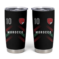 Morocco Soccer Sports Graphic Number 10 Jersey Style Tumbler Cup Proud Moroccan Football Fans Game Day Maghreb Pride