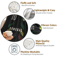 Senegal Soccer Sports Graphic Number 10 Jersey Style Throw Blanket Proud Senegalese Football Fans Game Day Pride