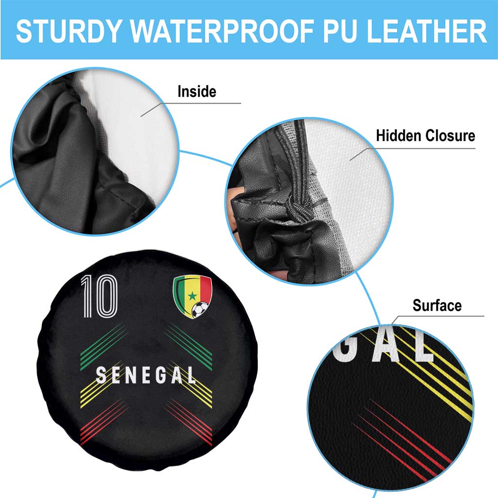 Senegal Soccer Sports Graphic Number 10 Jersey Style Spare Tire Cover Proud Senegalese Football Fans Game Day Pride