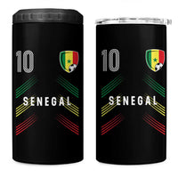 Senegal Soccer Sports Graphic Number 10 Jersey Style 4 in 1 Can Cooler Tumbler Proud Senegalese Football Fans Game Day Pride