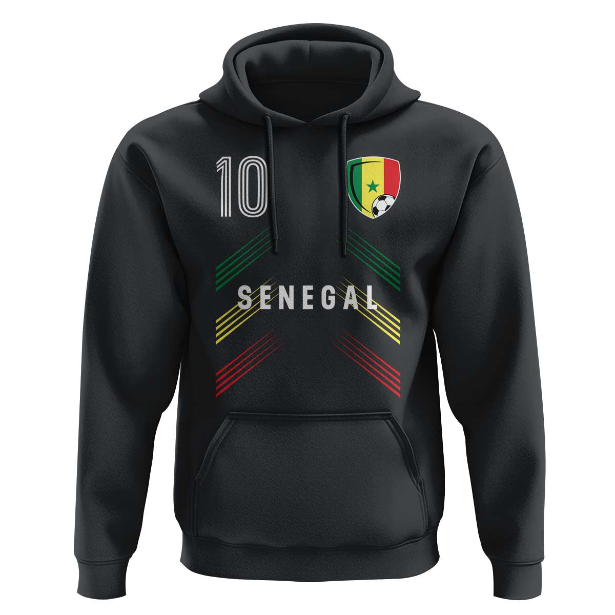Senegal Soccer Sports Graphic Number 10 Jersey Style Hoodie Proud Senegalese Football Fans Game Day Pride