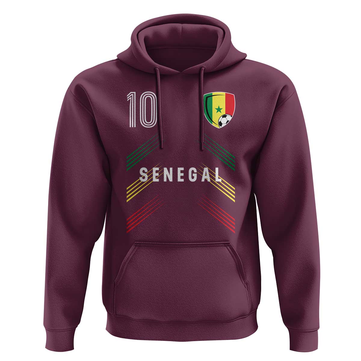 Senegal Soccer Sports Graphic Number 10 Jersey Style Hoodie Proud Senegalese Football Fans Game Day Pride