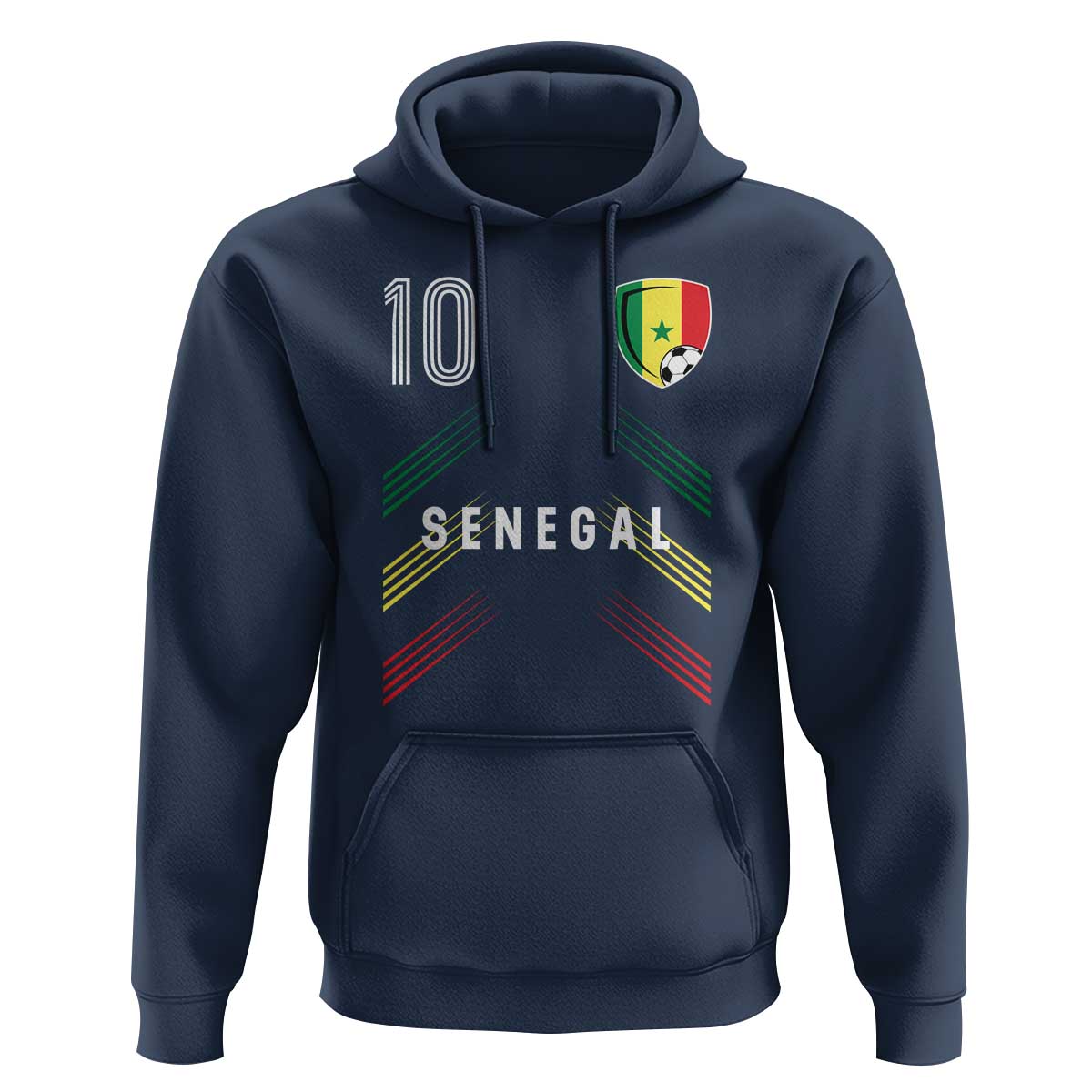 Senegal Soccer Sports Graphic Number 10 Jersey Style Hoodie Proud Senegalese Football Fans Game Day Pride