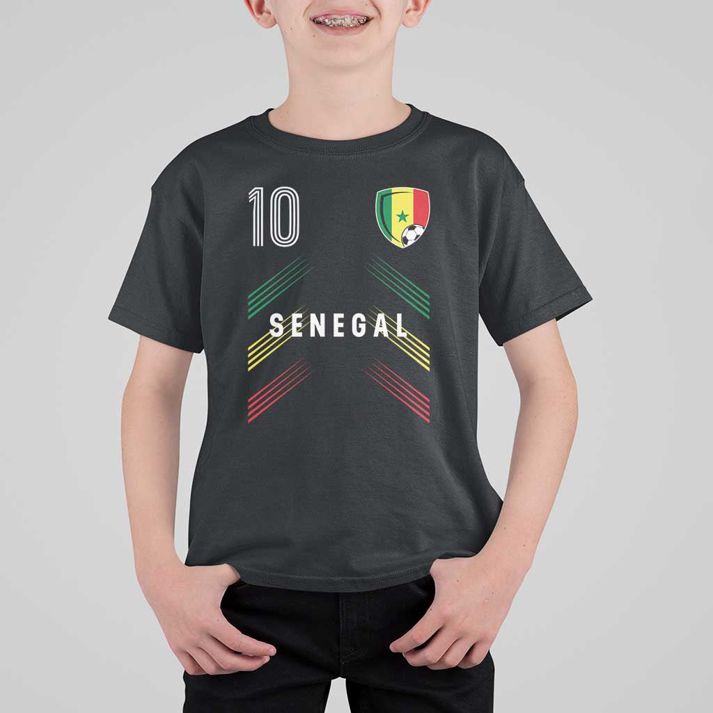 Senegal Soccer Sports Graphic Number 10 Jersey Style T Shirt For Kid Proud Senegalese Football Fans Game Day Pride