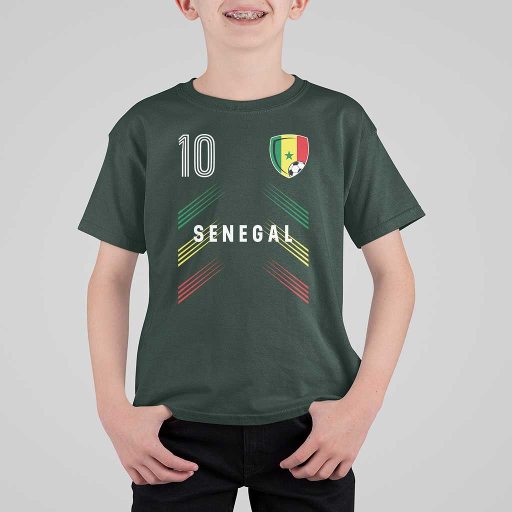 Senegal Soccer Sports Graphic Number 10 Jersey Style T Shirt For Kid Proud Senegalese Football Fans Game Day Pride