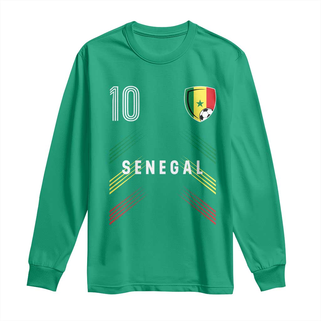Senegal Soccer Sports Graphic Number 10 Jersey Style Long Sleeve Shirt Proud Senegalese Football Fans Game Day Pride